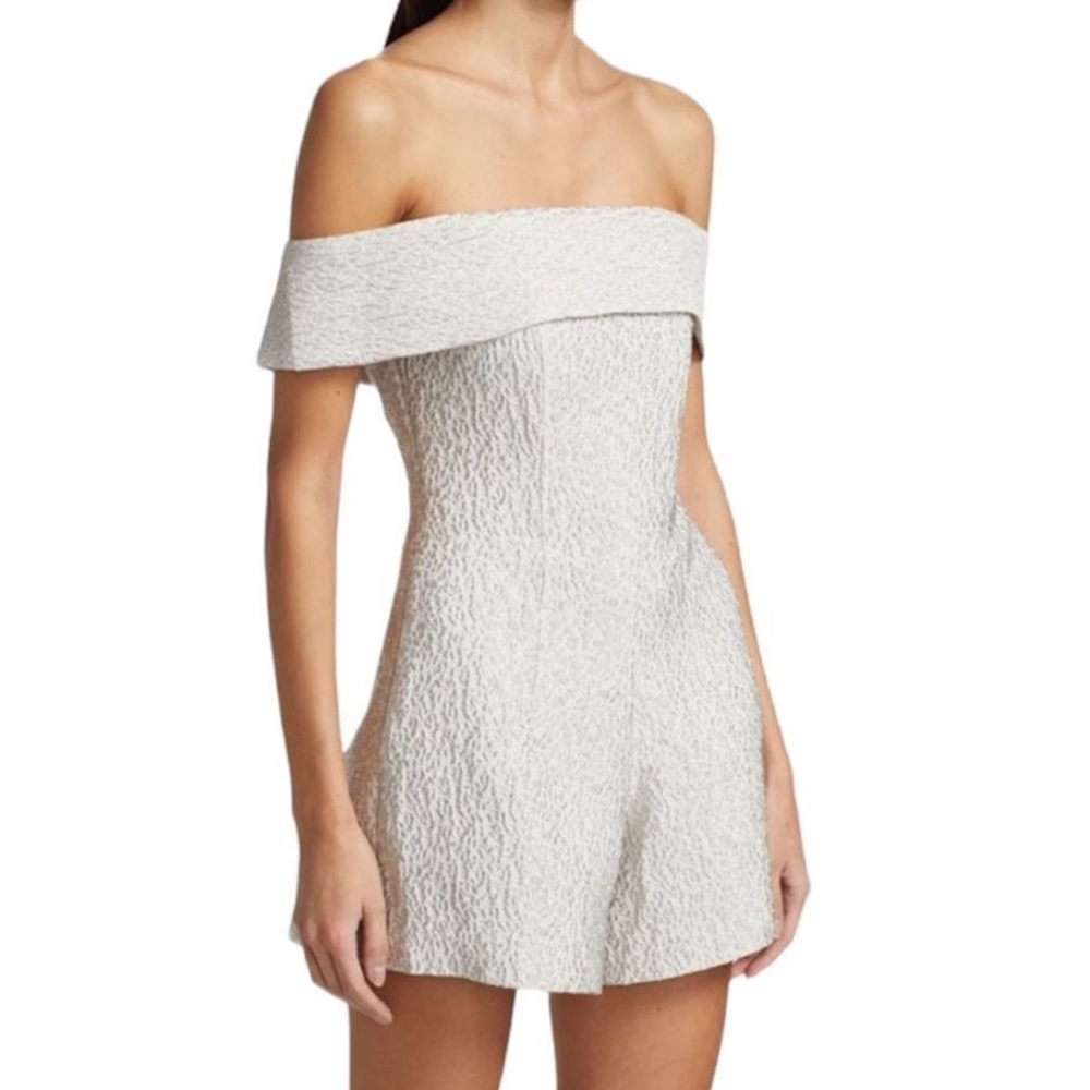 Jonathan Simkhai Valerie Matelasse Romper - color: Dew / size 0